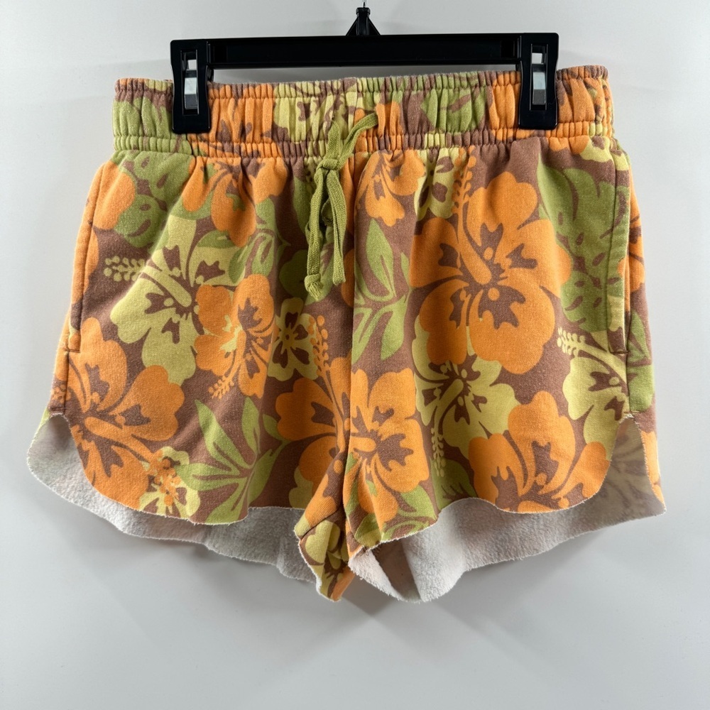Wild Fable Brown Tropical Floral Lounge Shorts with Drawstring Waist – Size S